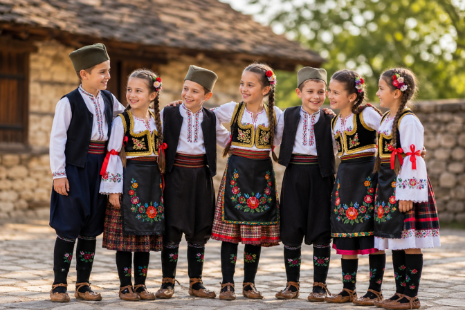 deca u narodnim nošnjama srpski folklor KUD deciji folklorni ansambl tradicionalna odeća
